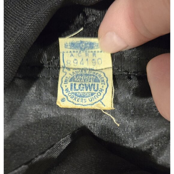 Vintage Black Sheer Sleeve Open Back Sheath Dress W/ Chiffon Bow Detail Size 15 - Picture 7 of 8